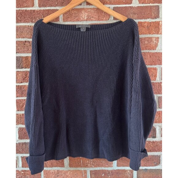 French Connection Navy Blue Waffle Knit Cotton Sweater | Size S - Picture 1 of 8